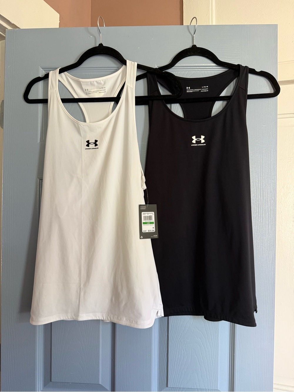 Under Armour Women’s Racerback Tank Tops - White & Black (Set of 2)